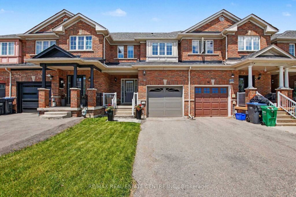 94 Timbertop Crescent, Brampton - front exterior of the 3-bedroom freehold townhome for sale