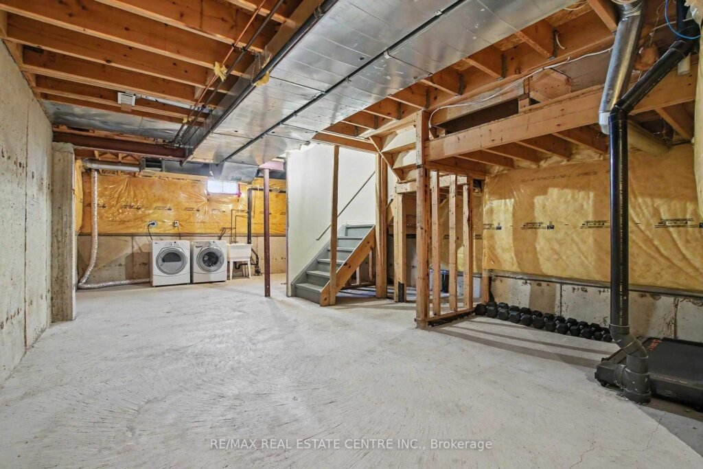 94 Timbertop Crescent, Brampton - unfinished basement framing and mechanical area