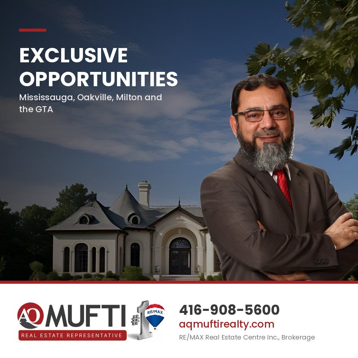 Exclusive real estate opportunities with A. Q. Mufti across Mississauga, Oakville, Milton and the GTA
